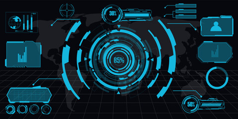 Wall Mural - abstract technology futuristic concept hud interface hologram elements of digital data and circle