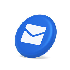 Poster - Newsletter inbox chat message button remotely communication digital notification 3d side view icon