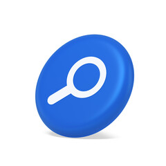Poster - Browsing internet searching button magnifying glass analyzing information 3d isometric realistic icon