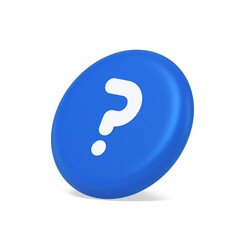 Poster - Question mark button advise attention answer FAQ point internet info support 3d side view icon