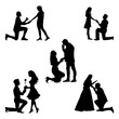 © rafsanwd - Proposal silhouette vector illustration set