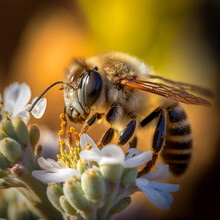 Craig Prescott Photograph Of A Bee Collecting Nectar From A Flo