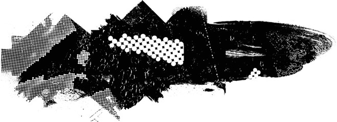 Aufkleber - Grunge Paint stripe . Vector brush Stroke . Distressed banner . Black isolated paintbrush collection . Modern Textured shape . Dry border in Black . 