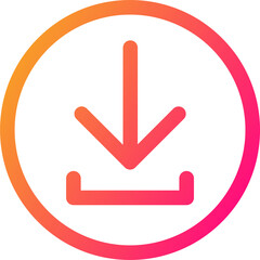 Poster - Download line icon in gradient  colors. Arrow signs illustration.
