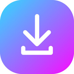 Poster - Download icon in square gradient  colors. Arrow signs illustration.