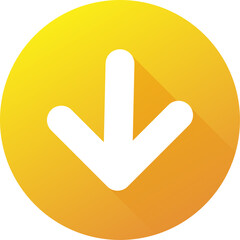 Poster - Download icon in flat design style. Arrow signs illustration.