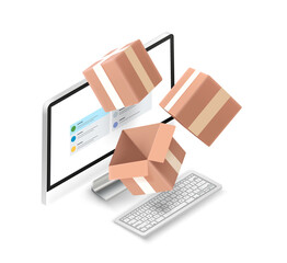 Aufkleber - Modern computer with mail. Isometric vector illustration with pc