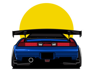 Wall Mural - back side view car illustration design vector concept