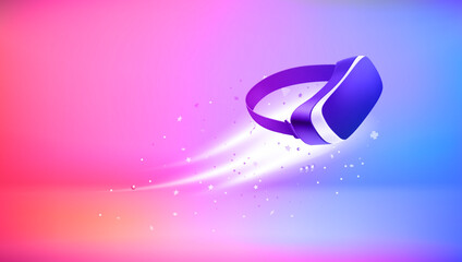 Aufkleber - Glowing VR mask. 3d vector banner with copy space