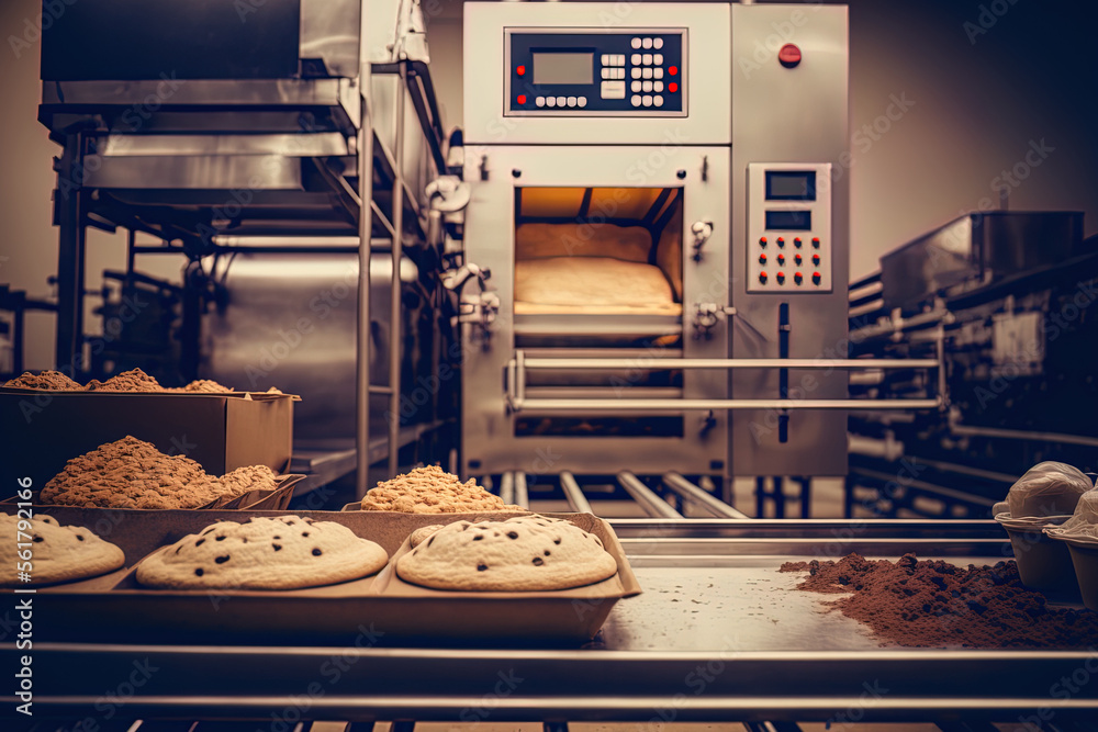 Baking equipment, an oven, a conveyor, a production line, a mixer, and ...