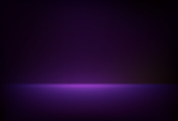 Aufkleber - Abstract illuminated empty dark violet room. Design template. 3d vector background