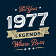 The Year 1977 Legends Wehere Born - Fresh Birthday Design. Good For Poster, Wallpaper, T-Shirt, Gift.