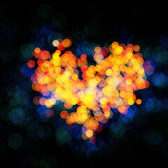 Wall Mural - night city street lights bokeh background