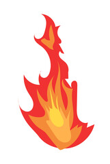 Aufkleber - Bright burning fire and hot flame effect, flammable symbol. Illustration in comic cartoon design