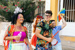 © kleberpicui - Brazilian Carnival. Group of friends celebrating carnival party