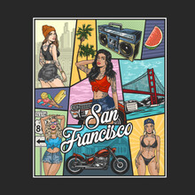 San Francisco City Colorful Poster