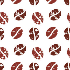 Wall Mural - coffee beans seamless pattern on white background. vector illustration.