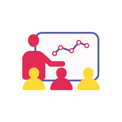 Poster - Marketing business report. Growing profit analytics with chart and businessmen conference with company development strategy and vector investment