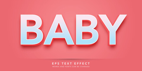 Wall Mural - baby editable text effect