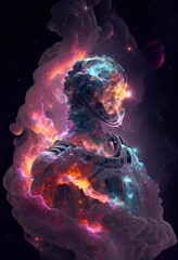 Wall Mural - galaxies spirals nebulae in the shape of an astronaut Generative AI