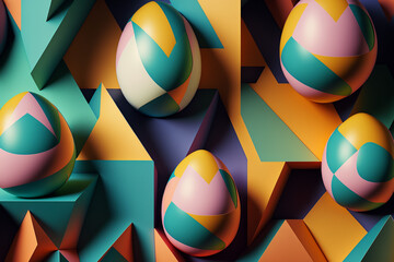 abstract easter egg themed background made by generative ai
