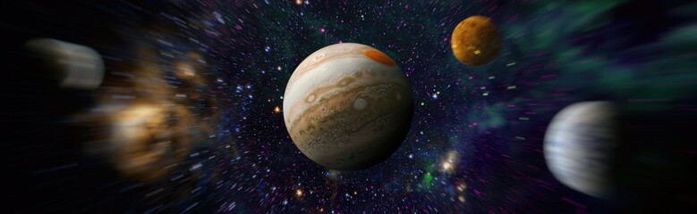 Wall Mural - Star in the space. Collage on space, science and education items. Elements of this image furnished by NASA.