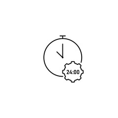 Poster - Time and clock line icons. Vector linear icon set.