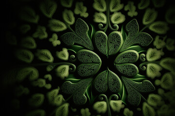 four leaf clover st patrick's day background illustration made by generative ai