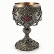 Decorative ornate ceremonial chalice cup isolated on a white background