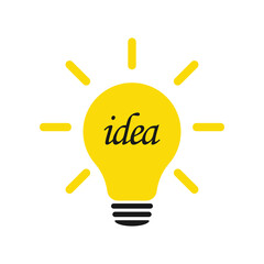 Poster - Lamp icon. The concept of an idea. Illustration.