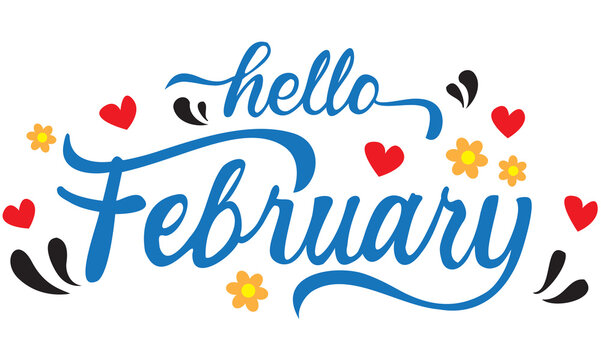 Hello February, holiday lettering decor
