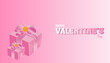 © Bash_Stock - Happy Valentine's Day february 14 Banner Greeting Card with glossy colors and elegant graphic design