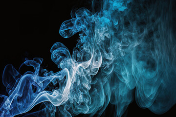 Poster - Blue smoke background, white smoke backdrop, and abstract smoke background. Generative AI