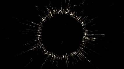 Poster - colorful glinting, luminous particles forming a glowing ring with light streaks. elegant glowing cir