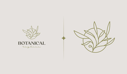 Botanical Plant Logo Template. Universal creative premium symbol. Vector illustration. Creative Minimal design template. Symbol for Corporate Business Identity