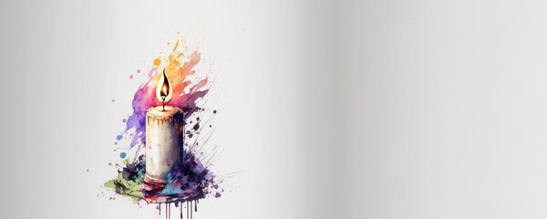 Wall Mural - Confirmation Celebration Candle - Watercolour (Generative Art)