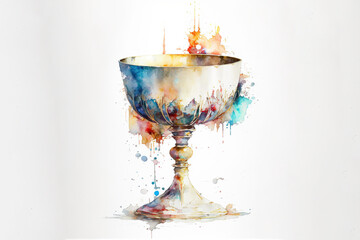 Wall Mural - Confirmation Celebration Chalice - Watercolour (Generative Art)