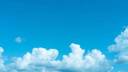 Wall Mural - fluffy clouds, clear sky at daytime, bright weather, weather, nature, abstract background. leave spa