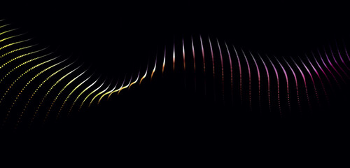 Poster - Abstract digital particle wave. Futuristic dotted wave. Technology background vector. Vector illustration
