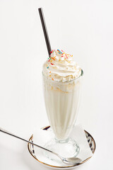 Canvas Print - milkshake in the white background