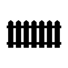 Fence Icon. Fencing. Black Silhouette. Horizontal Front View. Vector Simple Flat Graphic Illustration. Isolated Object On A White Background. Isolate.