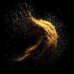 Poster - Gold dust glitter isolated on black background 