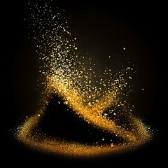 Poster - Gold dust glitter isolated on black background 