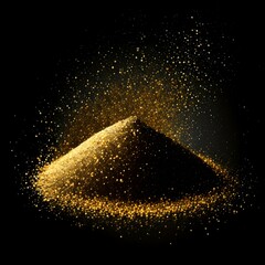 Poster - Gold dust glitter isolated on black background 