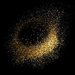 Poster - Gold dust glitter isolated on black background 