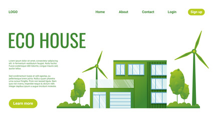 Sustainability illustration set. ESG, green energy, sustainable industry with windmills and solar energy panels. Environmental, Social, and Corporate Governance concept. Vector illustration.