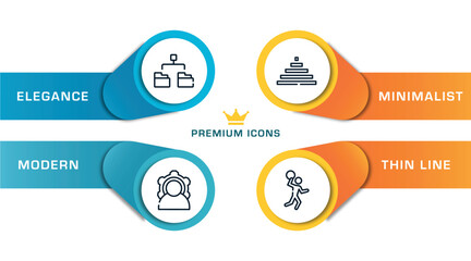Poster - sports outline icons with infographic template. thin line icons such as diagram folder, power, null, handball vector.