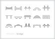 © Picture Window - Set of bridge line icons of different types of infrastructure for transportation