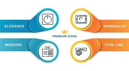 Poster - cloud computing outline icons with infographic template. thin line icons such as standby, power button, id badge, touch screen, link on internet vector.