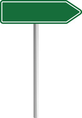 Road green traffic sign board. Blank board with place for text. Danger blank warning empty signs. Traffic sign board mockup. Transportation guidance board. advertising